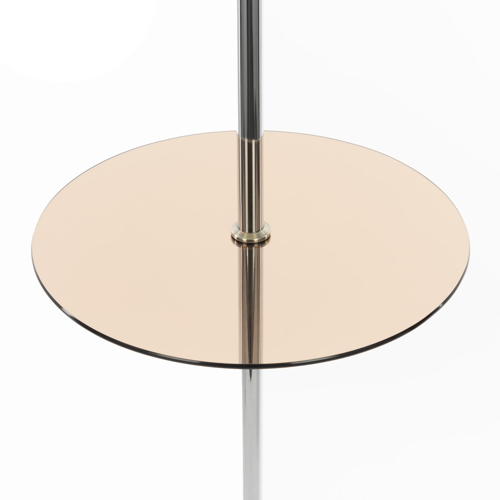 Citilux Линц CL402973T Торшер хром со столиком и кремовым абажуром