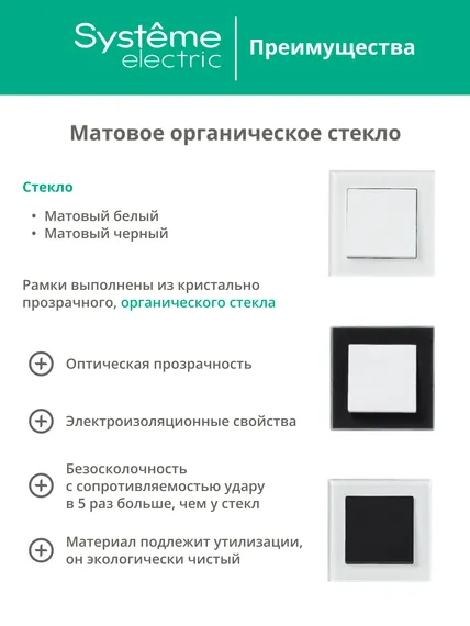 Рамка стеклянная на 3 поста Systeme Electric AtlasDesign Nature Белый ATN330103