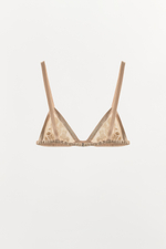 БЮСТГАЛЬТЕР С ТРЕУГОЛЬНЫМИ ЧАШКАМИ, КРУЖЕВОМ И БУСИНАМИ — ZARA