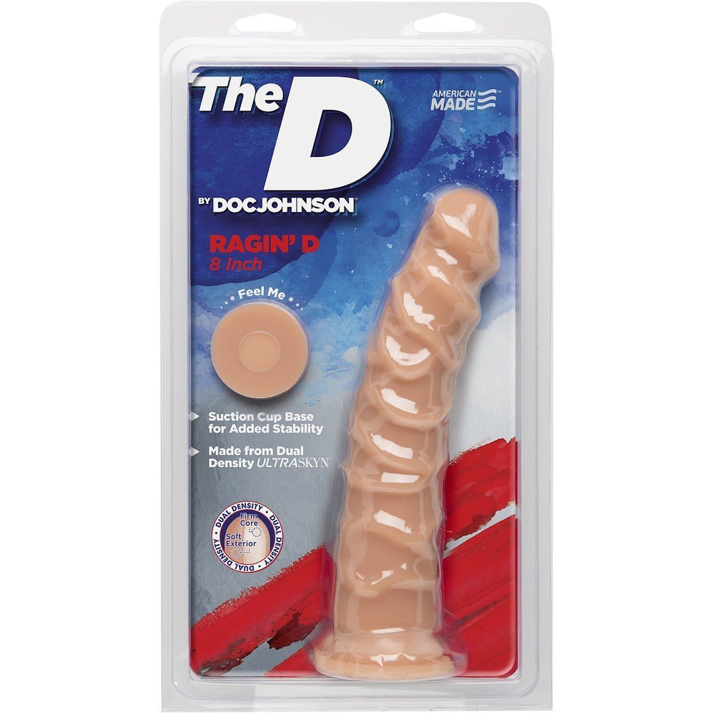 Телесный фаллоимитатор на присоске The D™ Ragin’ D 8 Vanilla - 20,32 см. (Цвет: телесный)