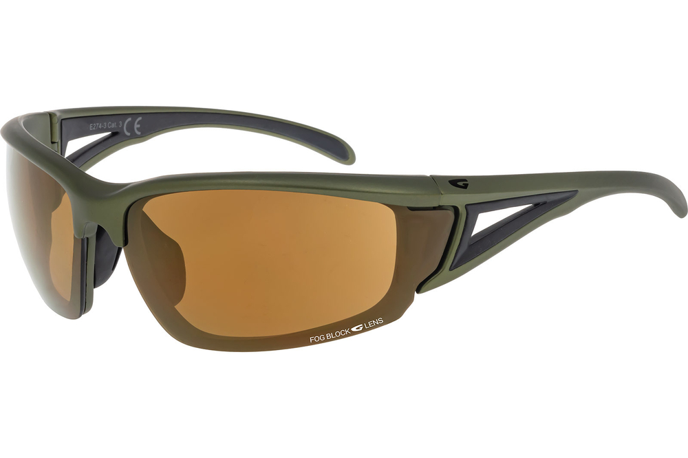 Спортивные очки GOG Lynx / Matt Dark Green-Black / Gold Lens