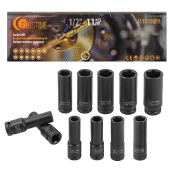Набор головок ударных глубоких 11пр.1/2''(6-гр.) FORSTIME FT-4117-5MPB