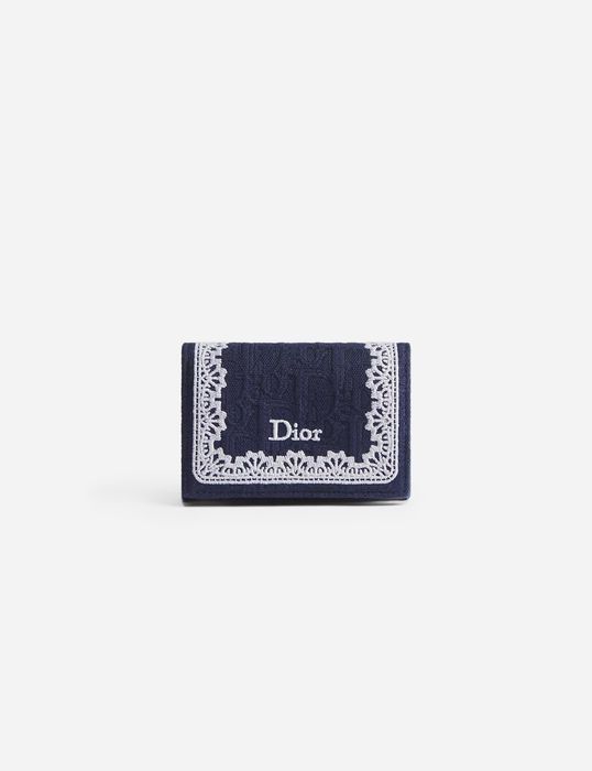 Кошелек Dior Oblique Glycine Wallet Blue and White