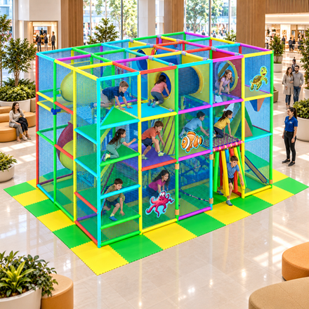 Детский игровой лабиринт «Акватория» 23,7 м2 (3,7*6,4*4,1 м)