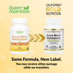 California Gold Nutrition, мультивитамины для активных мужчин, с экстрактом женьшеня обыкновенного, маки, серенои и якорцов, 180 таблеток