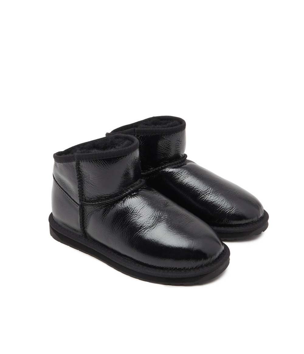 Кожаные угги aarons glossy EMU Australia - черный(W12922)