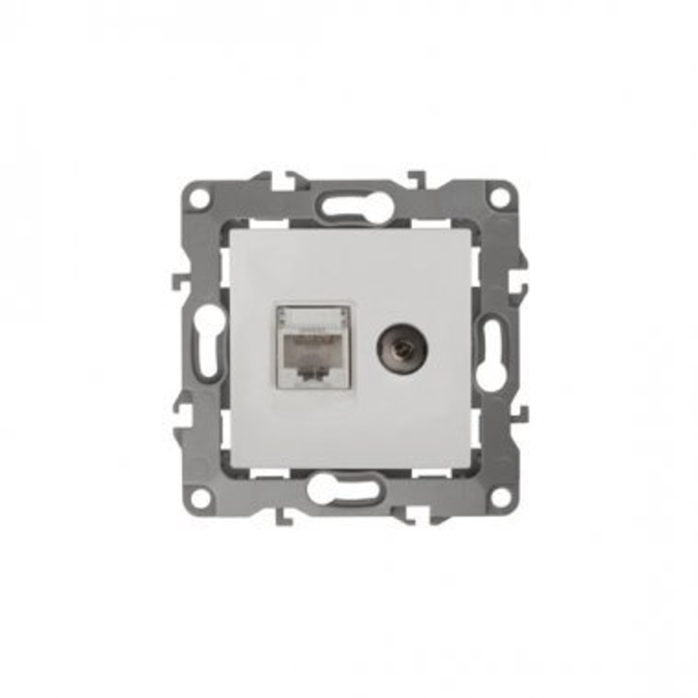 12-3110-01 ЭРА Розетка комбинированная RJ45+TV, IP20, белый, (упак 10шт)  арт:Б0027441
