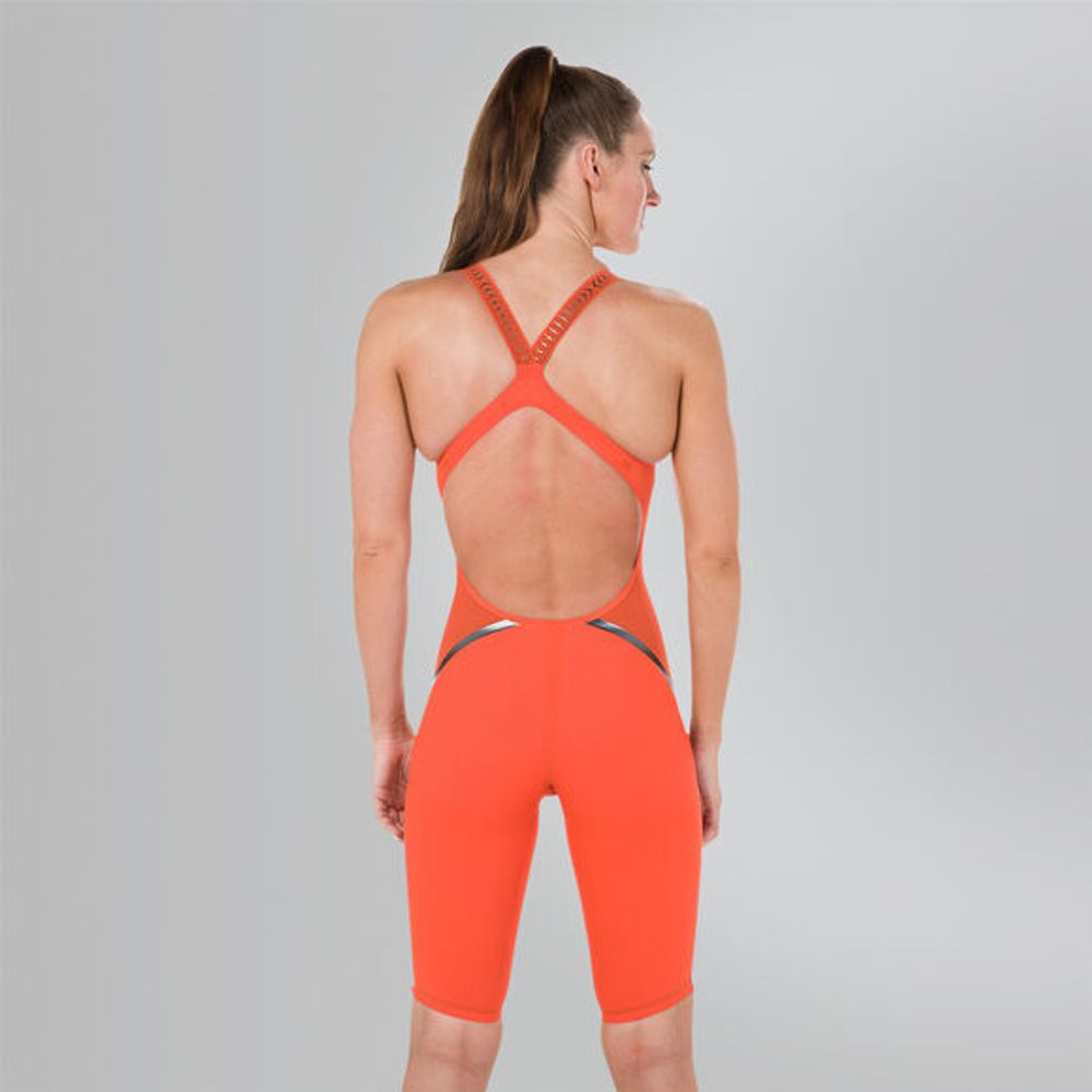 (2018) Стартовый костюм SPEEDO FASTSKIN LZR RACER X Openback Kneeskin orange/black ПОД ЗАКАЗ