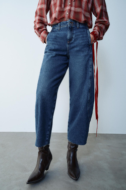 ZARA ДЖИНСЫ Z1975 BARREL, СИНИЙ