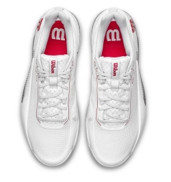 Мужские кроссовки теннисные Wilson Rush Tour 5 - bright white/wilson red