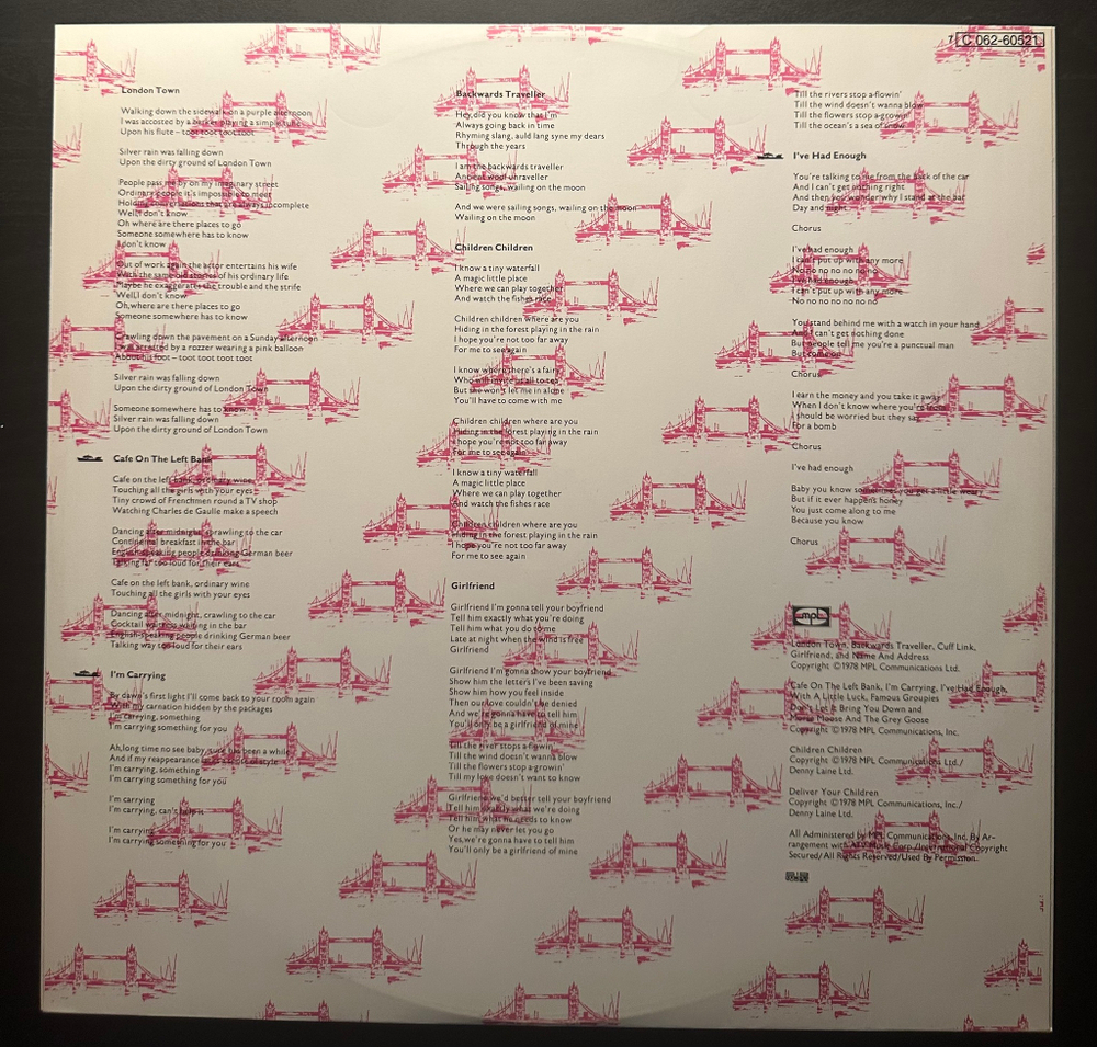 Wings - London Town (Скандинавия 1978г.)