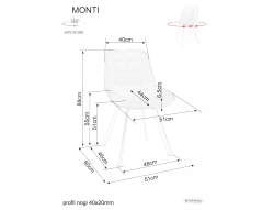 Стул SIGNAL MONTI Velvet Bluvel 68 карри/черный, поворотный