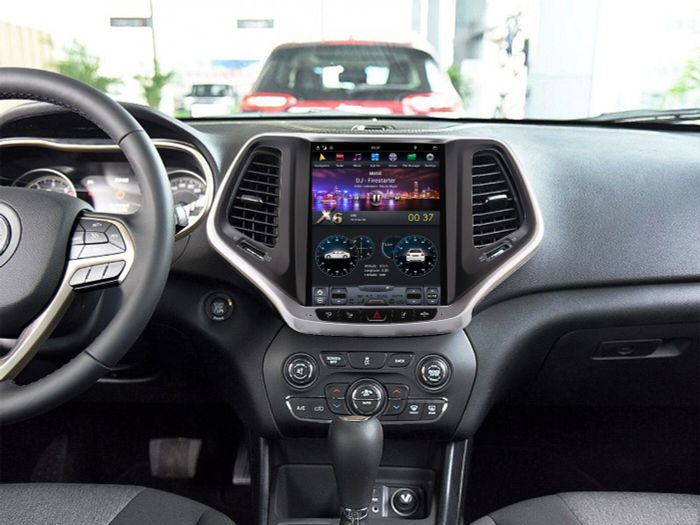 Магнитола для Jeep Cherokee 2014-2023 - Kuberg ZF-1018G-GE вертикальный экран 10.1" в стиле "Тесла" на Android 13, Быстрая, CarPlay, 4G SIM-слот