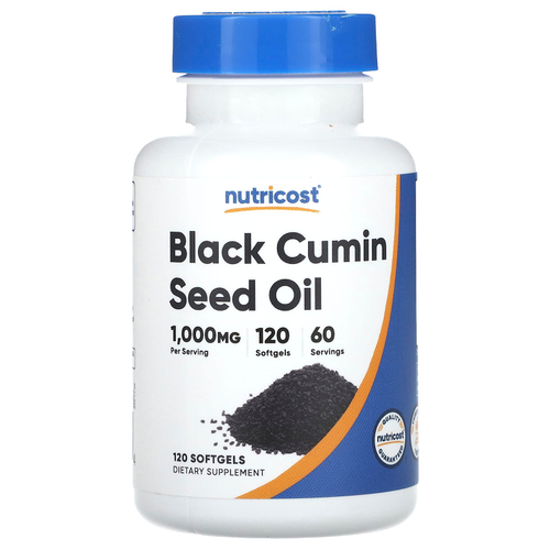 Nutricost, Масло семян черного тмина, 120 капсул (500 мг в каждой капсуле)
