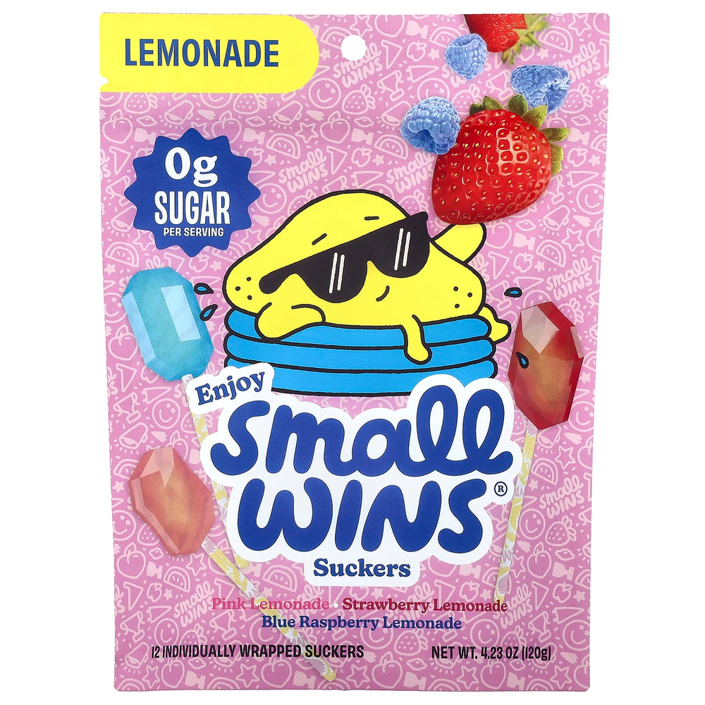 Enjoy Small Wins, Suckers, лимонад, 12 шт., 120 г (4,23 унции)