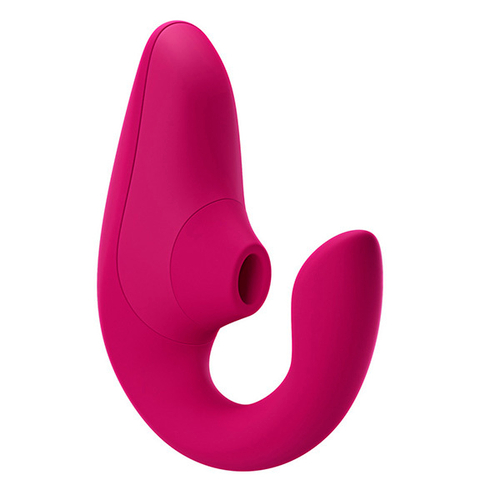 Малиновый вибратор 13,9см с вакуумным стимулятором Womanizer Blend Vibrant Pink WZBD1SG5