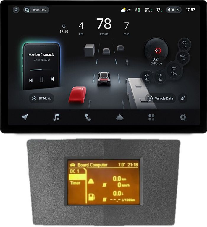 Магнитола для Opel Antara 2006-2015 (перенос БК вниз, серая) - Teyes CC4-PRO монитор 13" 2K QLED на Android 13, Быстрейшая, Snapdragon 778G, ИИ, CarPlay, DSP, 4G SIM-слот