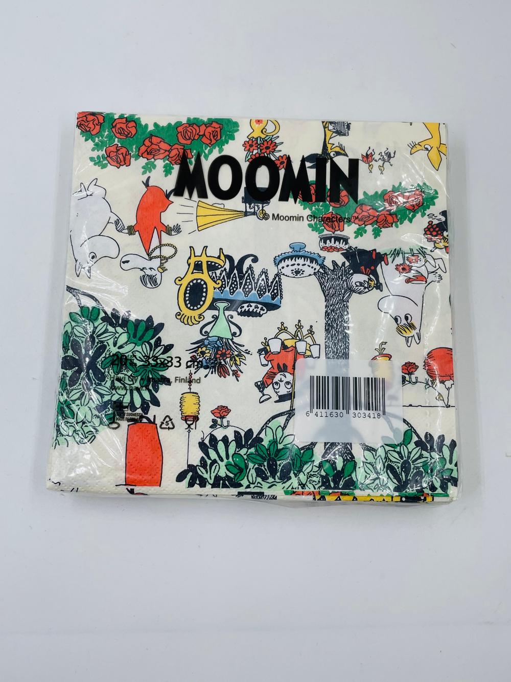Салфетки бумажные Moomin, Приглашение в сад, разноцветные, 33х33 см, 20 салфеток (из Финляндии)
