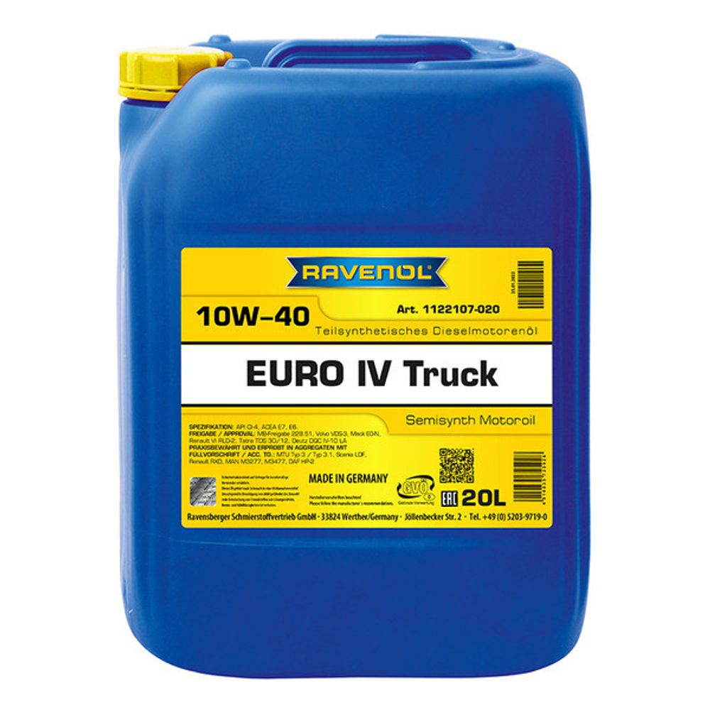 Моторное масло RAVENOL Euro IV Truck SAE 10W-40 (20л) new Моторное масло RAVENOL Euro IV Truck SAE 10W-40 (20л) new