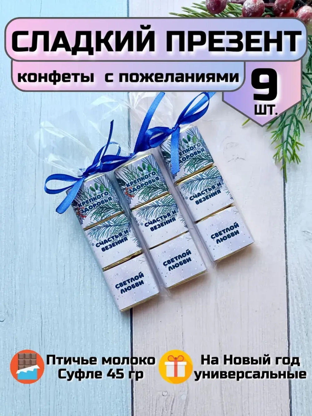 Сладкие презенты на Новый год с пожеланиями