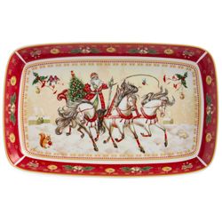 БЛЮДО LEFARD "ТРОЙКА" ПРЯМОУГ. 30*19*4 СМ КРАСНОЕ (КОР=12ШТ.)