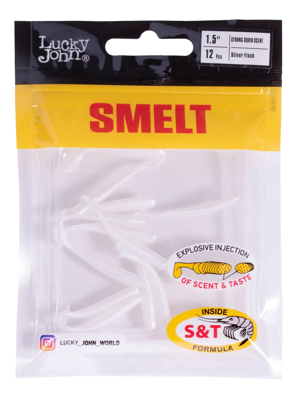 Слаги съедобные Lucky John Smelt 1.5" (3.8 см), цвет 026, 12 шт