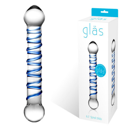 Прозрачный фаллос с голубой спиралью Spiral Dildo