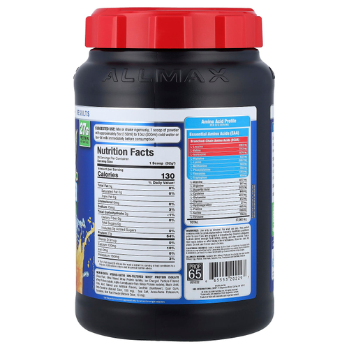 ALLMAX, ISOFLEX® Chiller, изолят сывороточного протеина, ощущение цитруса и персика, 907 г (2 фунта)