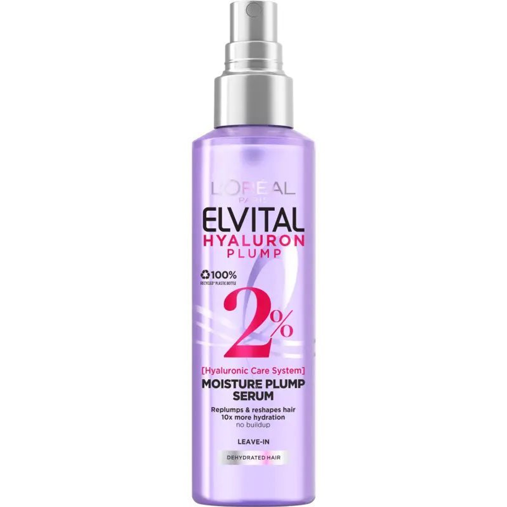 Увлажняющая несмываемая сыворотка для волос Elvital Hyaluron Plump 150 мл (Франция)