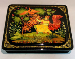 Шкатулка Палех "Жар-птица" 20×16см
