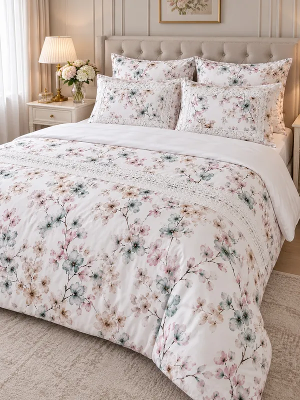 Gelin Home КПБ 6 пр. EBRU зеленый цвет пододеяльник 200*220, простынь 240*260, наволочки 50*70 2шт, декоративные наволочки 50*70 2шт GLNN546