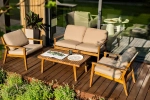 Диван из акации Joygarden МОНА 2-х местный, Natural Teak, бежевый