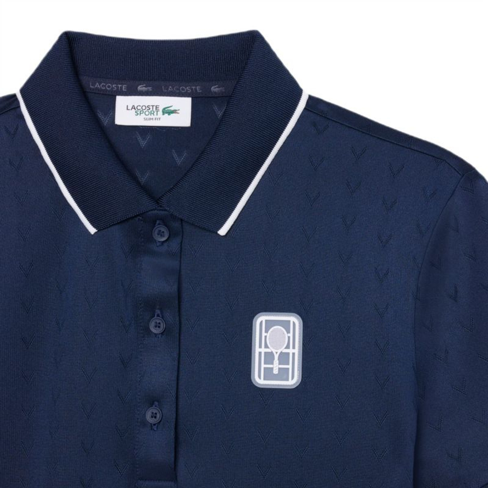 Женское поло Lacoste Tennis Heritage Ultra Dry Stretch - navy blue