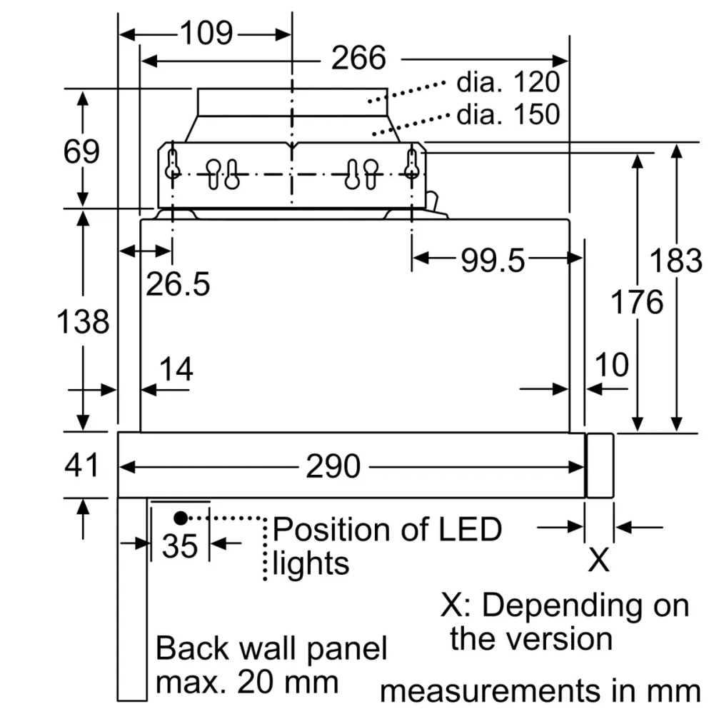 Встраиваемая вытяжка Bosch DFM064W54