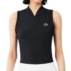 Женское теннисное поло Lacoste Sleeveless Stretch Dual Fabric Tennis - black
