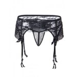 Кружевной пояс для чулок Black Sexy Lace, XL-2XL