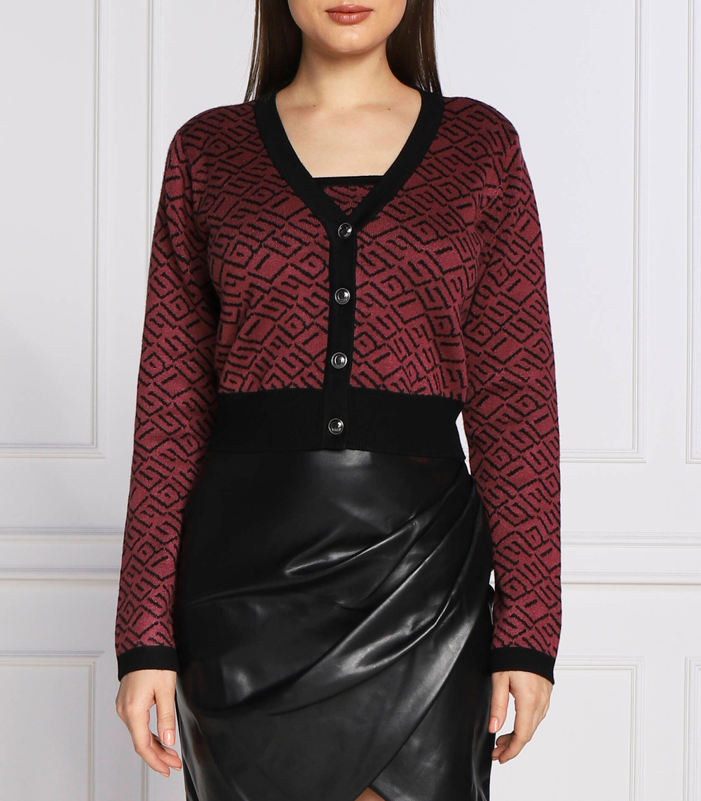 кардиган jacquard GUESS - бордовый(W2BR55 Z2YK2)