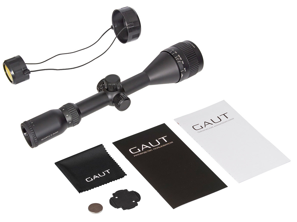 Прицел Gaut Quartz 3-9x50 AO, сетка 32, подсветка, 0.1 МIL