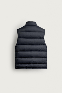 ZARA СТЕГАНЫЙ ЖИЛЕТ 80% ПУХА – 20% ПЕРЬЕВ WATER REPELLENT, МОРСКОЙ ТЕМНО-СИНИЙ