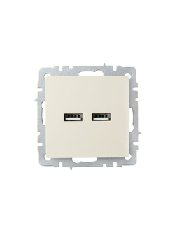 Розетка BRITE USB A+A 3.1А РЮ10-1-БрКр механизм беж. IEK BR-U21-D31-K10