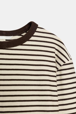 ZARA ФУТБОЛКА В ПОЛОСКУ С ДЛИННЫМИ РУКАВАМИ, ПОЛОСКИ