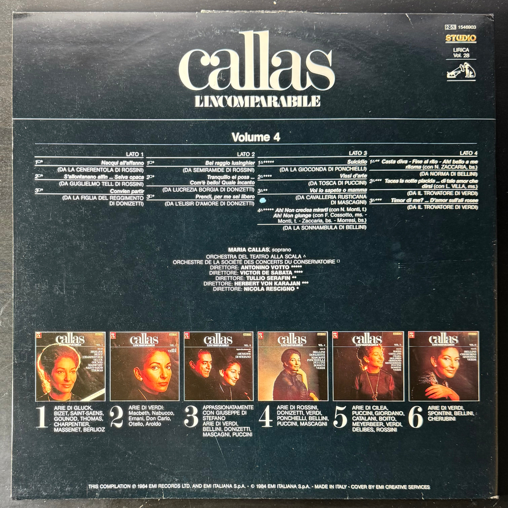 Maria Callas ‎– L'Incomparabile Vol. 4 2LP (Италия 1984г.)