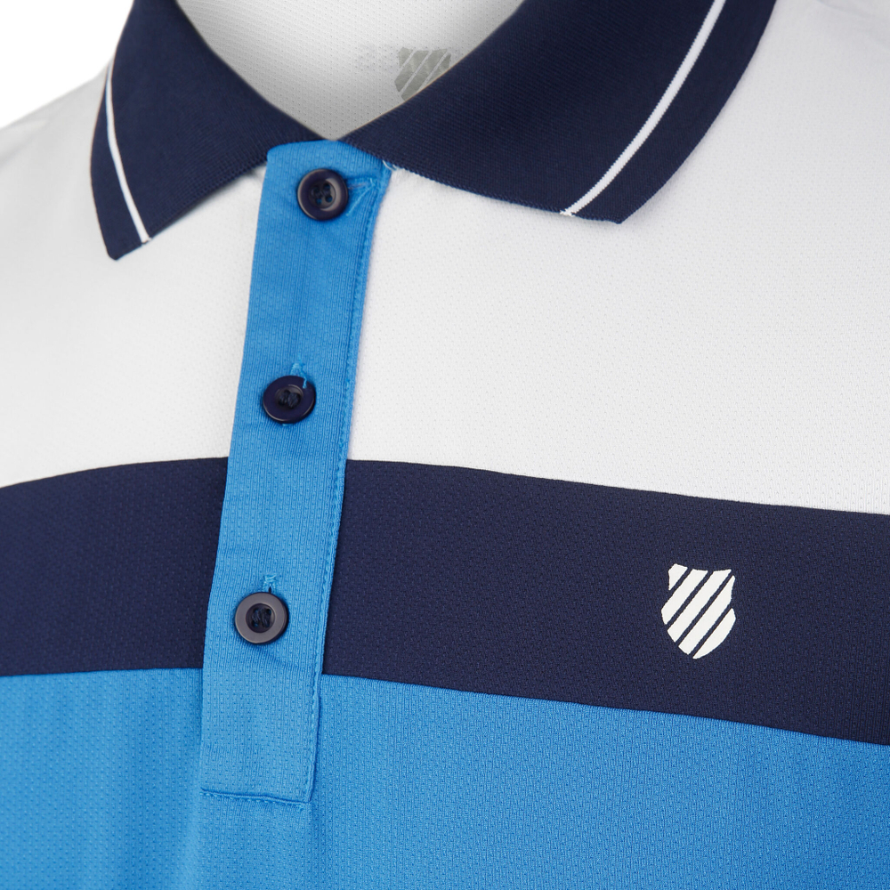 Мужское теннисное поло K-Swiss Core Team Block Polo Men - Dark Blue, White