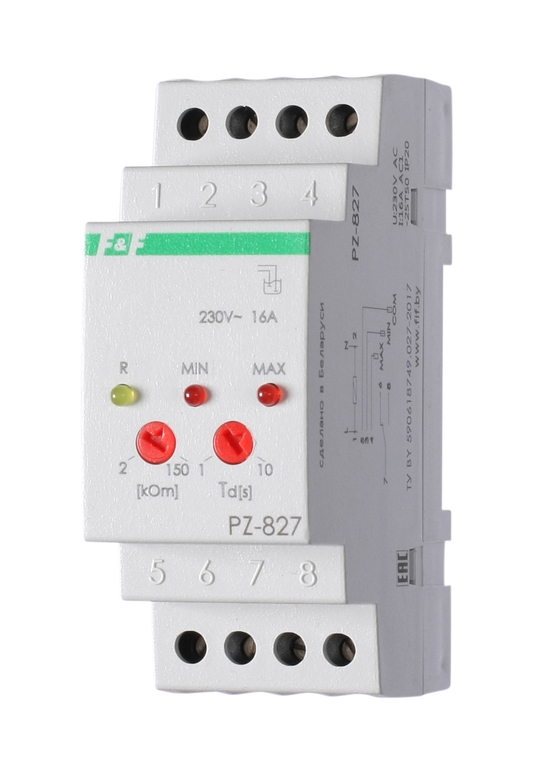 Реле контроля уровня жидкости PZ-827 16А 1NO/NC 230В (без датчиков)