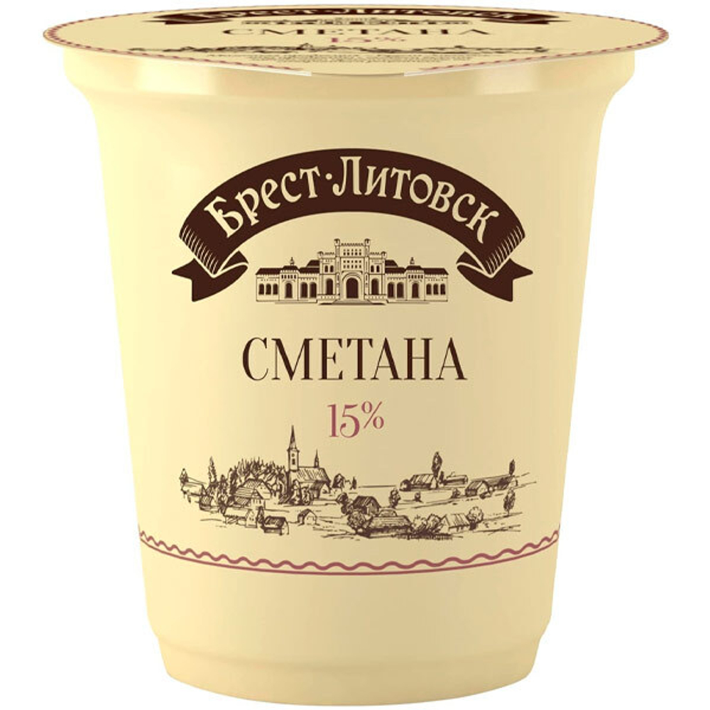 Сметана Брест-Литовск 15% 300г