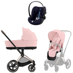 Коляска Cybex Priam IV Rosegold complete Cloud G Ocean Blue Plus Base G 3 в 1 Peach Pink