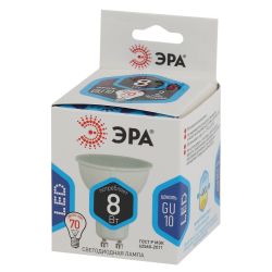 Лампа светодиодная ЭРА STD LED MR16-8W-840-GU10 8Вт софит нейтральный белый свет GU10 | Лампы cветодиодные Точечные (Софиты) (MR, PAR)