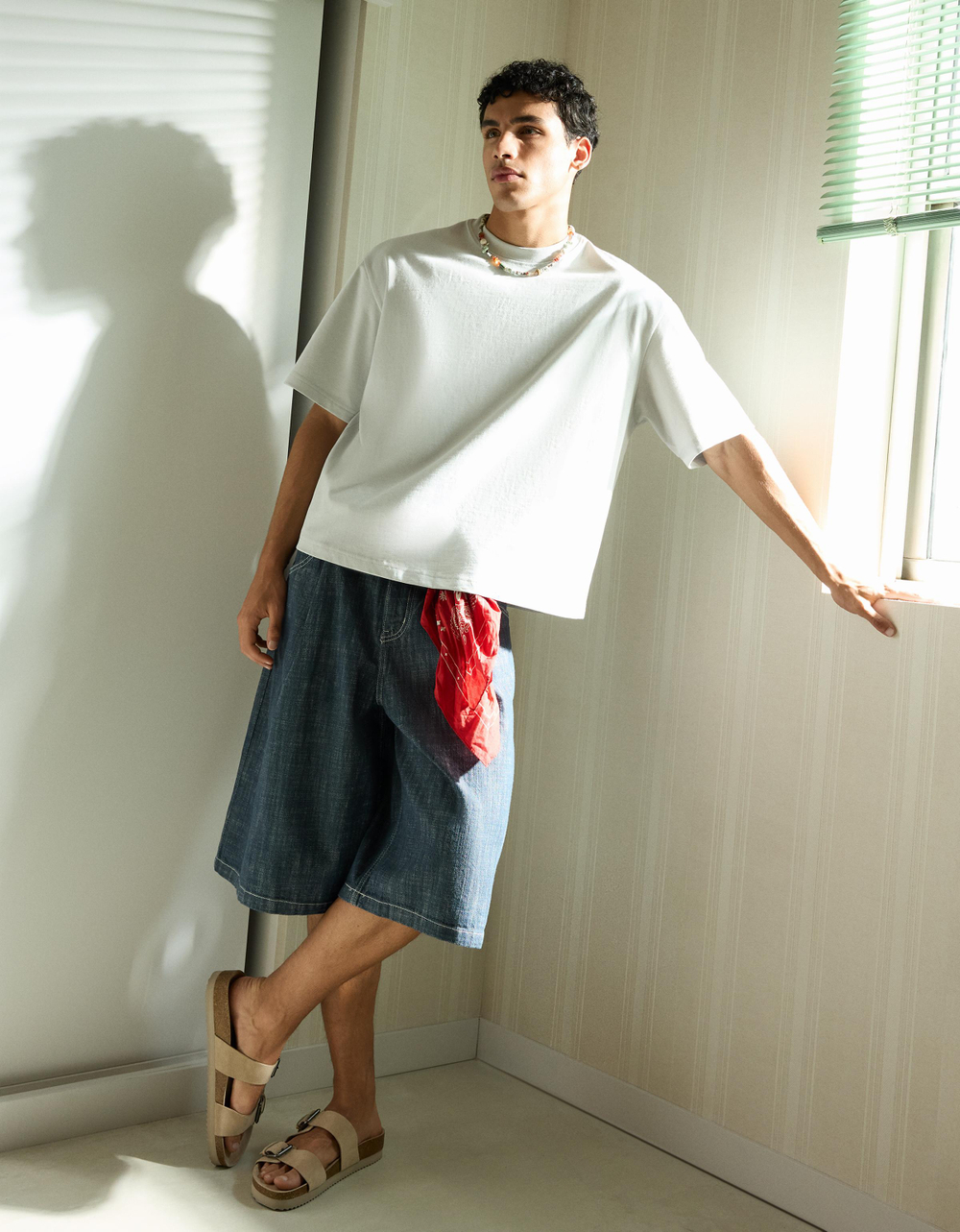 Мужская плотная футболка boxy fit - BERSHKA