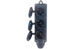 Колодка 3-гнезда с заглушками 2Р+РЕ 16А 250В IP44 материал каучук TDM SQ0612-0008