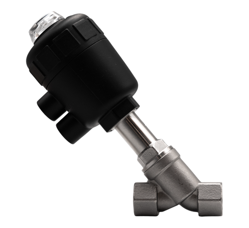 Угловой клапан с пневмоуправлением (пластик) EMCP-15-50S2-T